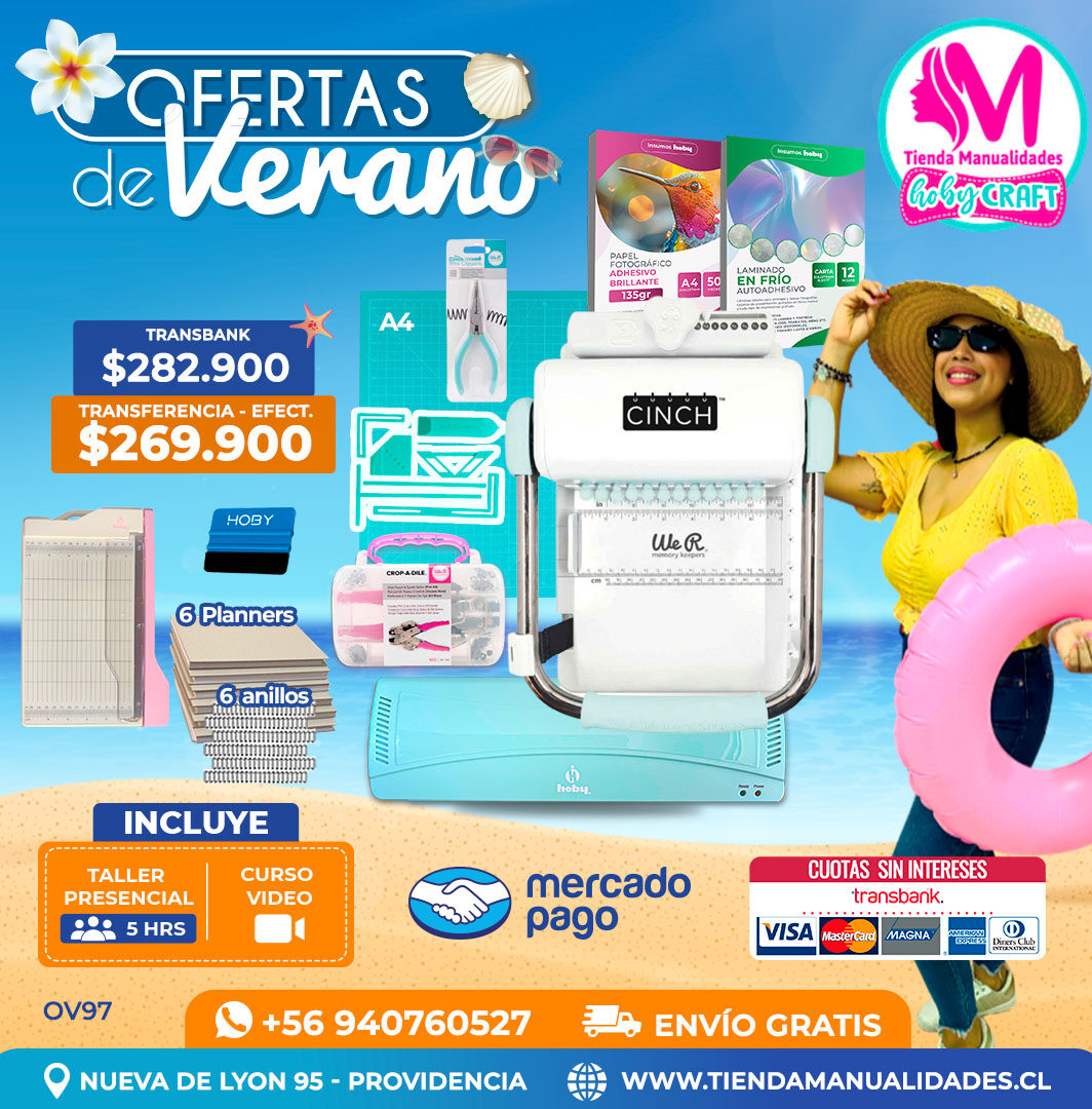 OV97 Kit encuadernadora Cinch verde – Envío gratis